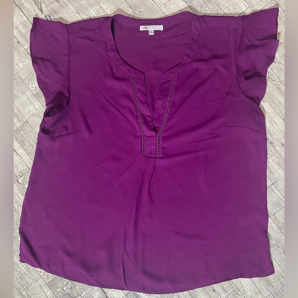 DR2 Plum Purple Flutter Sleeve Blouse